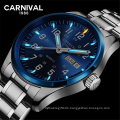 CARNIVAL 8638 luminous Double calendar military Switzerland Quartz watch men luxury brand watches waterproof clock 2020